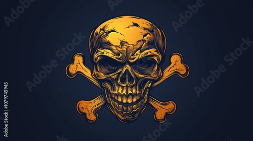 Gold Skull and Crossbones photo