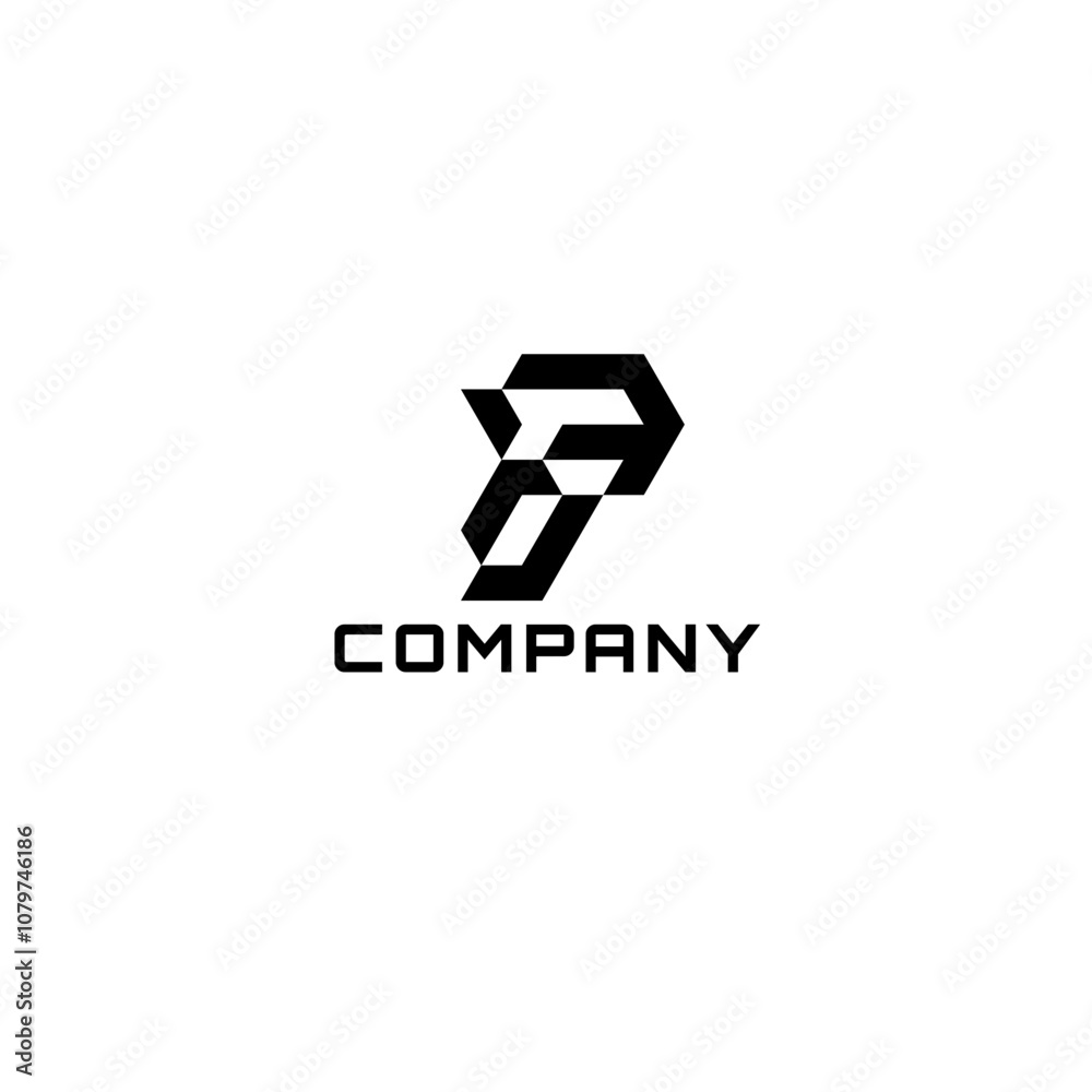 Fototapeta premium letter f technology logo