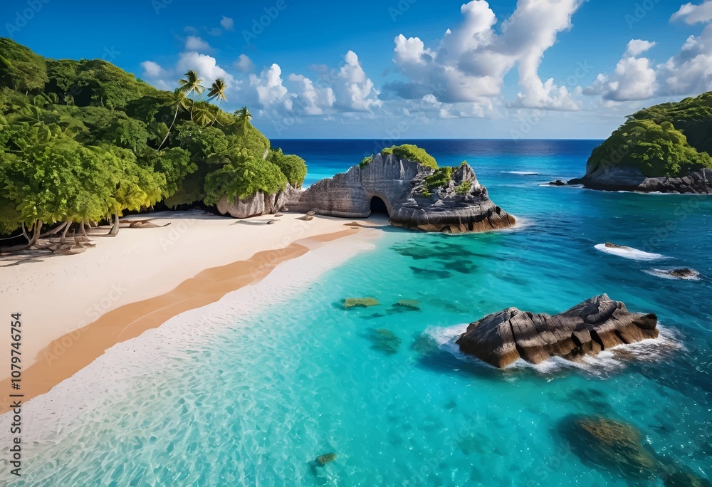 Fototapeta premium Beautiful and Peaceful Nature Scenery Illustration Landscape Countryside Tranquil Vibrant and Colorful