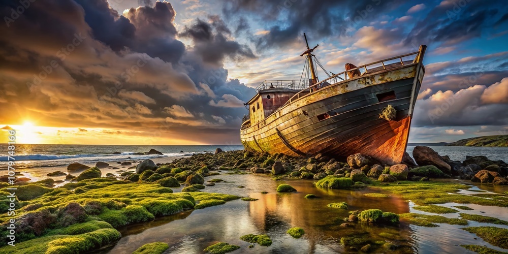 Shipwreck Photography: Discover Coastal Beauty in Abandoned Barque. Shipwreck Photography: Discover Coastal Beauty in Abandoned Barque.