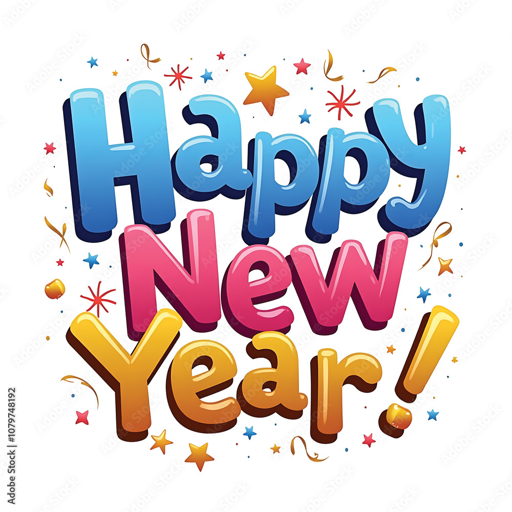 Festive Happy New Year 2025 illustration Festive Happy New Year 2025 illustration