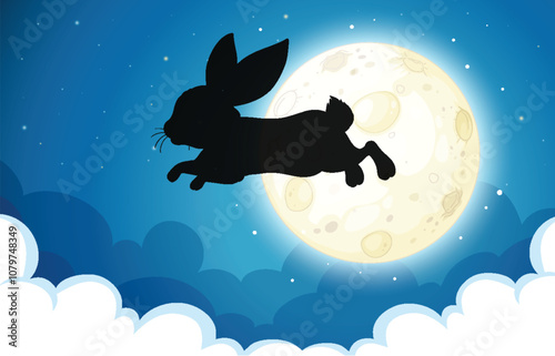 Rabbit Leaping Across the Moon