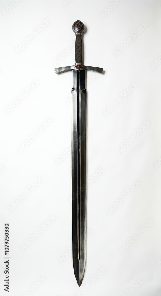 The Zweihänder is one of the largest swords, up to 2 meters long, 10 kg, it was a two-handed sword developed during the Renaissance in Italy and regions of the Holy Roman Empire white backgound The Zweihänder is one of the largest swords, up to 2 meters long, 10 kg, it was a two-handed sword developed during the Renaissance in Italy and regions of the Holy Roman Empire white backgound