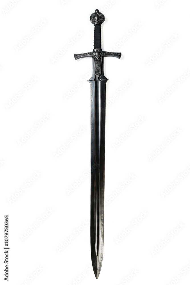 The Zweihänder is one of the largest swords, up to 2 meters long, 10 kg, it was a two-handed sword developed during the Renaissance in Italy and regions of the Holy Roman Empire white backgound The Zweihänder is one of the largest swords, up to 2 meters long, 10 kg, it was a two-handed sword developed during the Renaissance in Italy and regions of the Holy Roman Empire white backgound