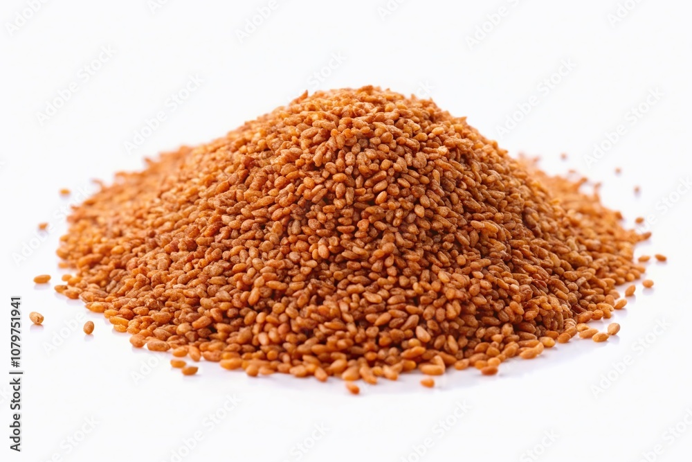 White background highlighting teff grain's side profile. White background highlighting teff grain's side profile.