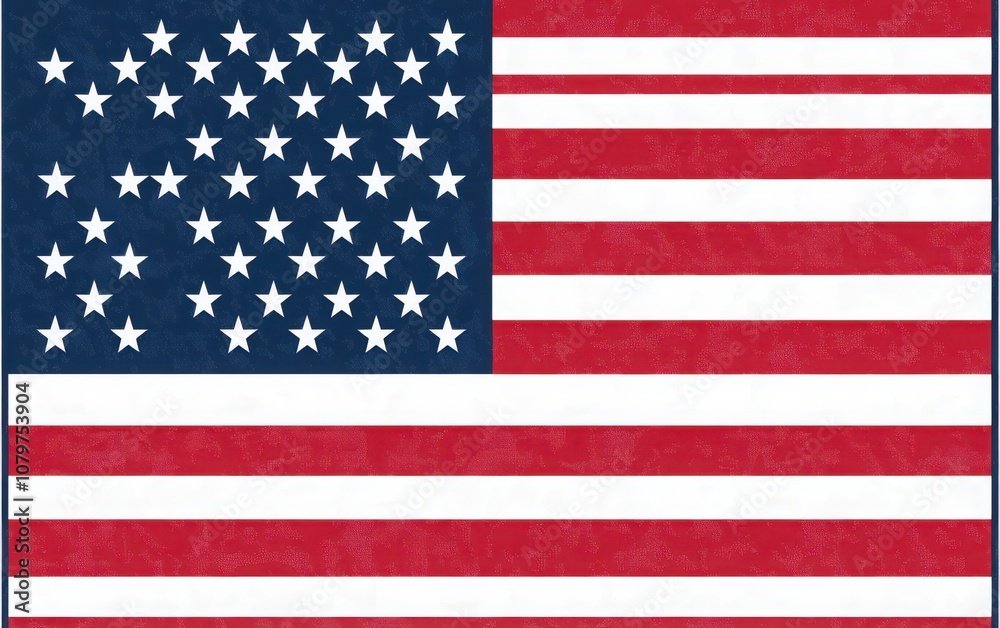 Fototapeta premium A detailed, high-resolution American flag background with a transparent white space for text on the right side.