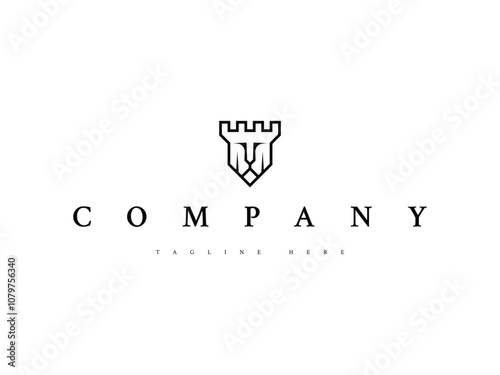 lion castle fortress logo design for security, privacy, investment, or real estate companies