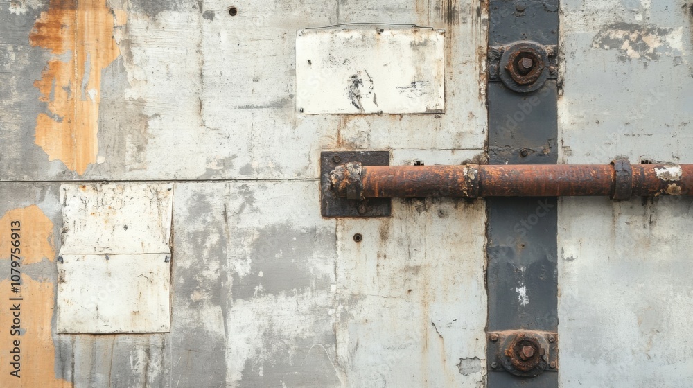 Rusty old iron door with rust and padlock. Rusty old iron door with rust and padlock.