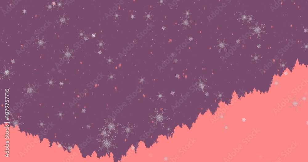 Obraz premium Image of falling snow over winter night scenery