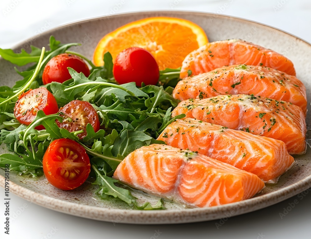 salmon steak with vegetables salmon steak with vegetables