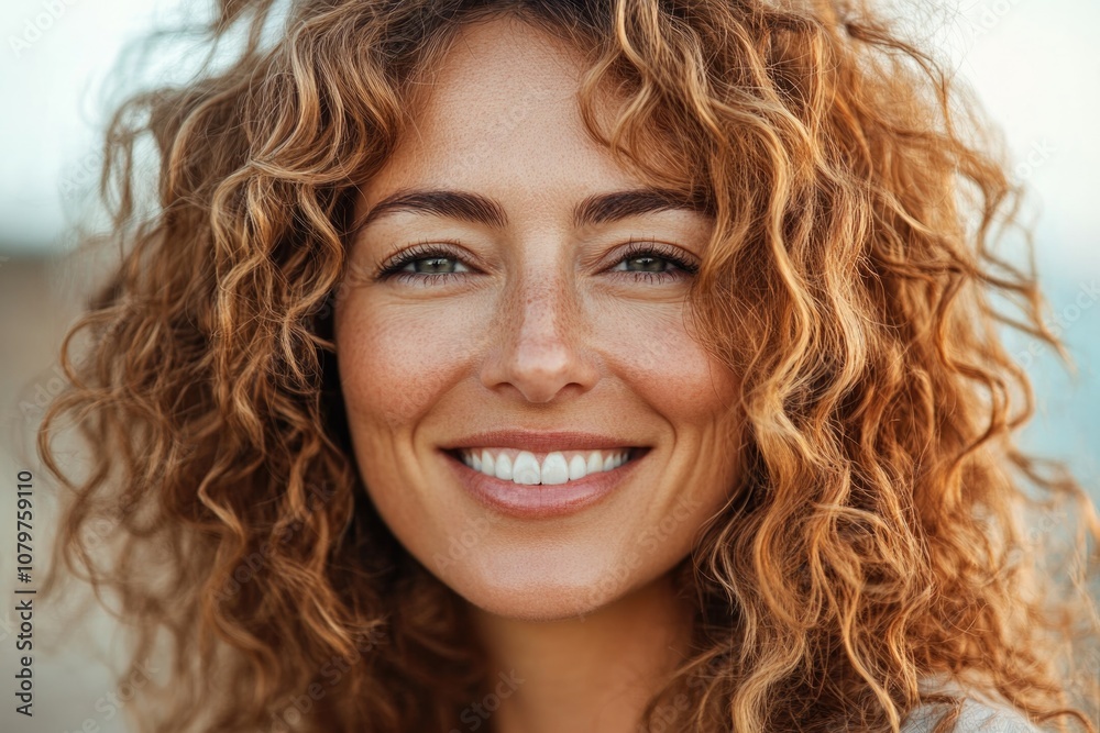 Woman with curly hair Woman with curly hair