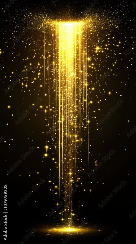Golden Light Beam with Sparkle Effect. Golden Light Beam with Sparkle Effect.