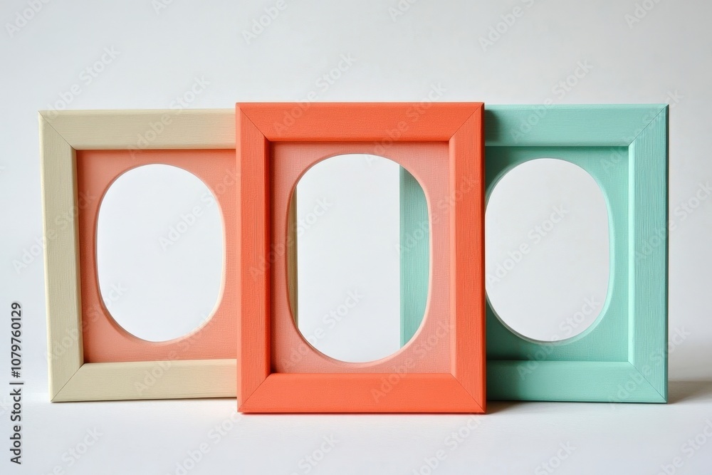 Colorful modern picture frames on a white background Colorful modern picture frames on a white background