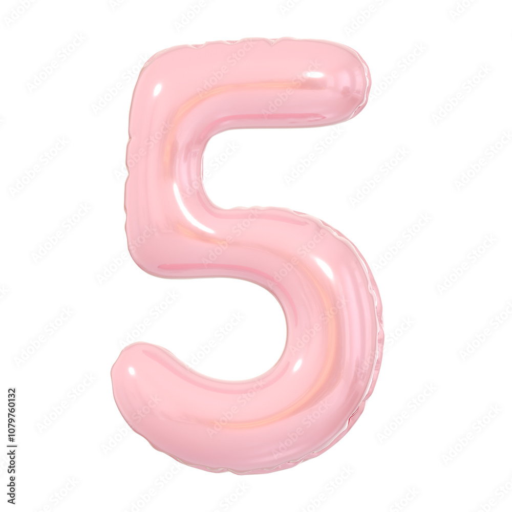 3D Blue Balloon Number 5 Set for Celebrations 3D Blue Balloon Number 5 Set for Celebrations