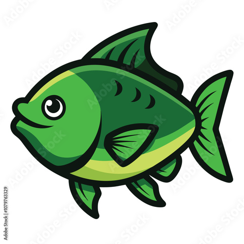 Solid color Green Sunfish animal vector design