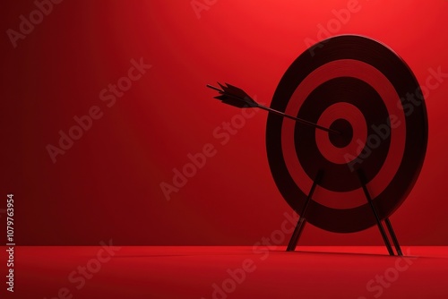 Target Arrow Red Background photo