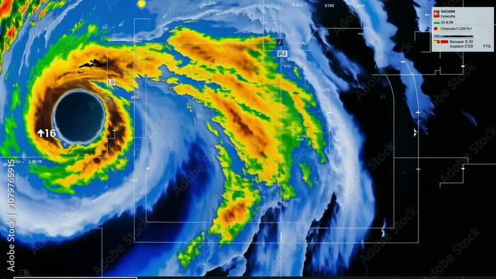 Hurricane's Eye: Satellite View of a Powerful Cyclone 
