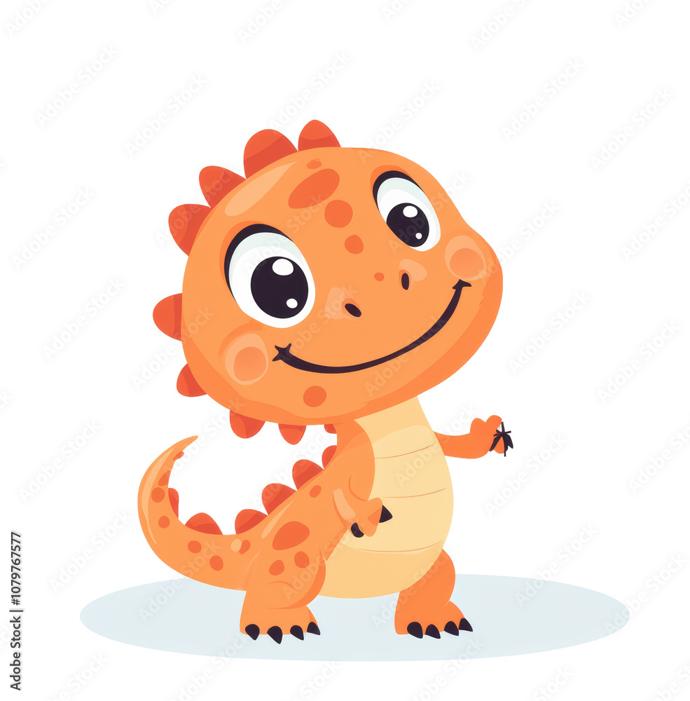 Obraz premium A cute baby dinosaur with big eyes and small arms