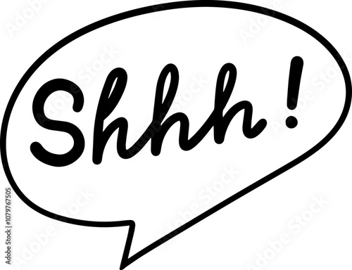 Shh hush gesture text english