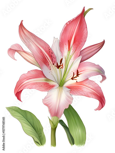 Hybrid Crinum Watercolor Flower Nature Art