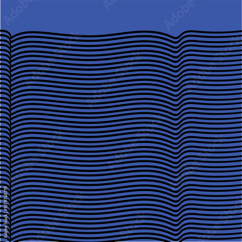 There is a striped mass on a dark blue background.