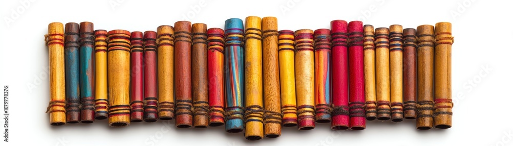 Colorful crayons lined up on a white isolated background. Colorful crayons lined up on a white isolated background.