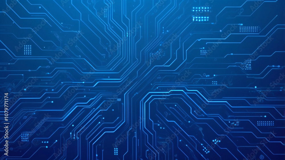 Futuristic vector illustration of a blue circuit board with intricate digital tech elements. Computer motherboard with a chip, processor, and semiconductor. Digital vector illustration Futuristic vector illustration of a blue circuit board with intricate digital tech elements. Computer motherboard with a chip, processor, and semiconductor. Digital vector illustration