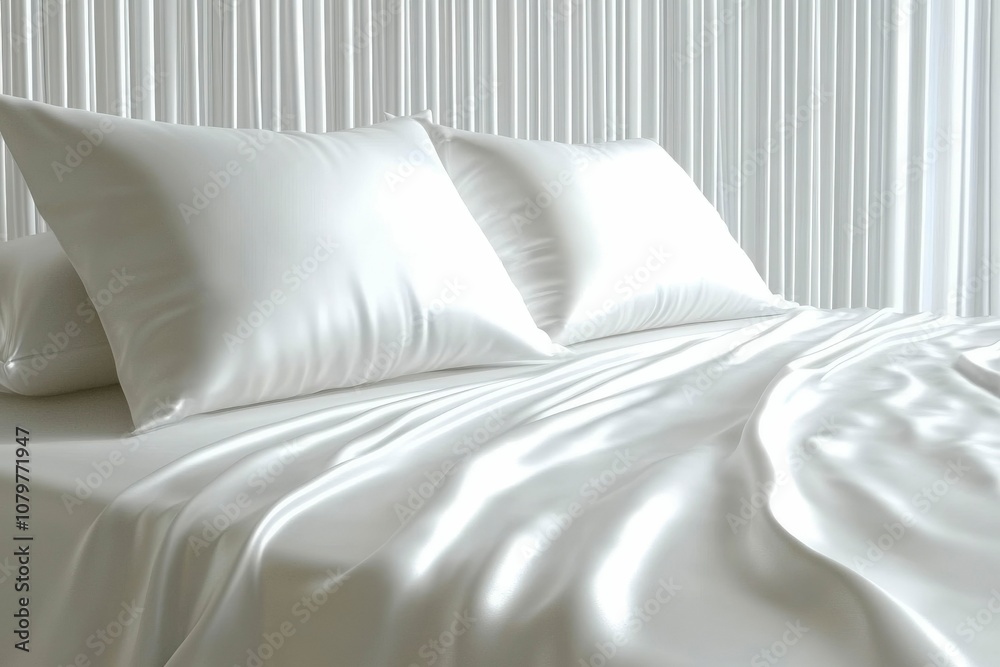 Elegant White Bedding with Smooth Satin Finish Elegant White Bedding with Smooth Satin Finish