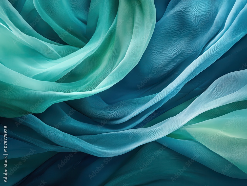 Obraz premium Abstract Blue and Green Fabric.