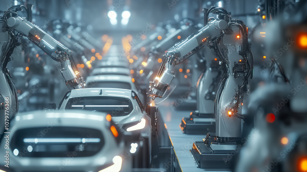 ロボットシステムによる生産される自動車製造工程ライン ロボットシステムによる生産される自動車製造工程ライン