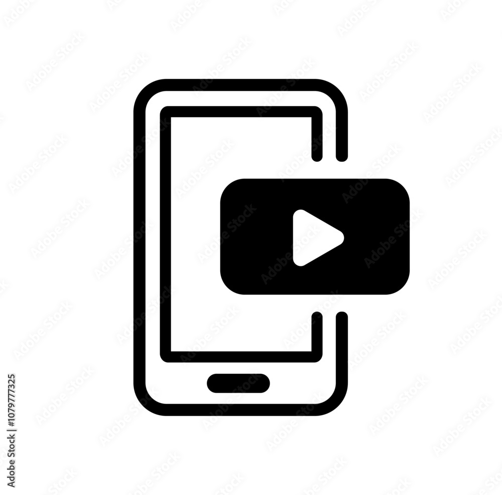 IVector ion illustration of watching videos on smartphone IVector ion illustration of watching videos on smartphone