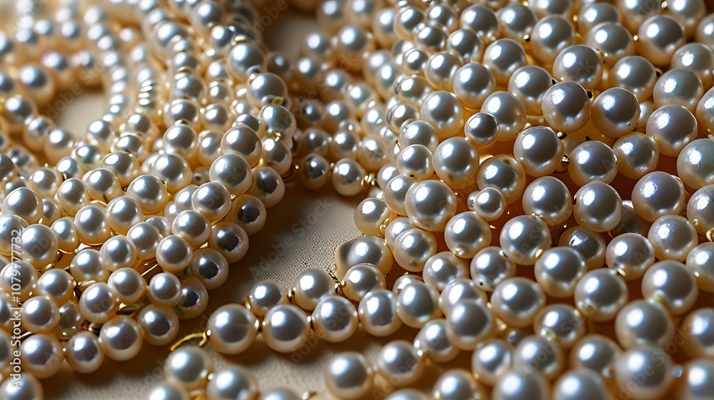Spiral of white pearls arranged by size, forming a dynamic pattern, isolated without background Spiral of white pearls arranged by size, forming a dynamic pattern, isolated without background