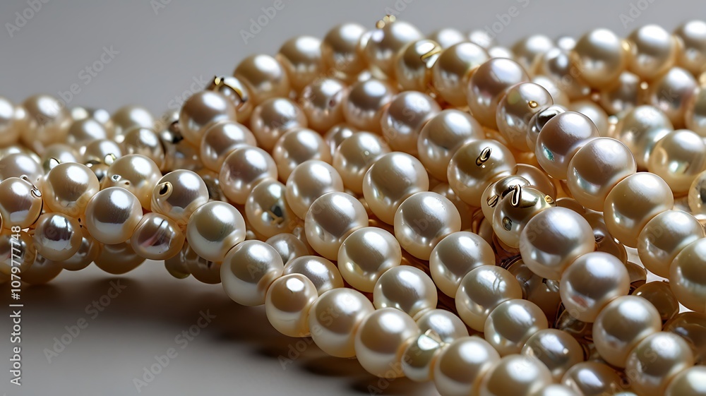 Spiral of white pearls arranged by size, forming a dynamic pattern, isolated without background Spiral of white pearls arranged by size, forming a dynamic pattern, isolated without background