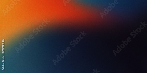 Yellow, orange, blue, blurred grain texture banner background, black backdrop, copy space Abstract header poster