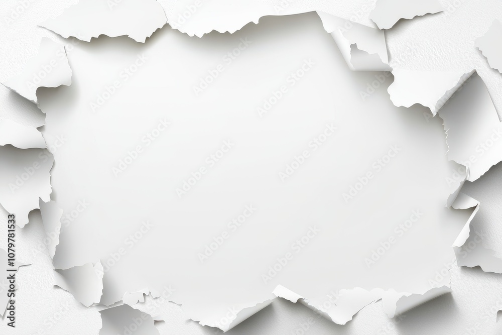 A torn paper border revealing a blank area inside, creating a sense of depth and texture. A torn paper border revealing a blank area inside, creating a sense of depth and texture.