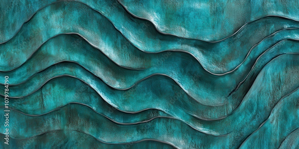 Abstract Teal Wavy Pattern. Abstract Teal Wavy Pattern.