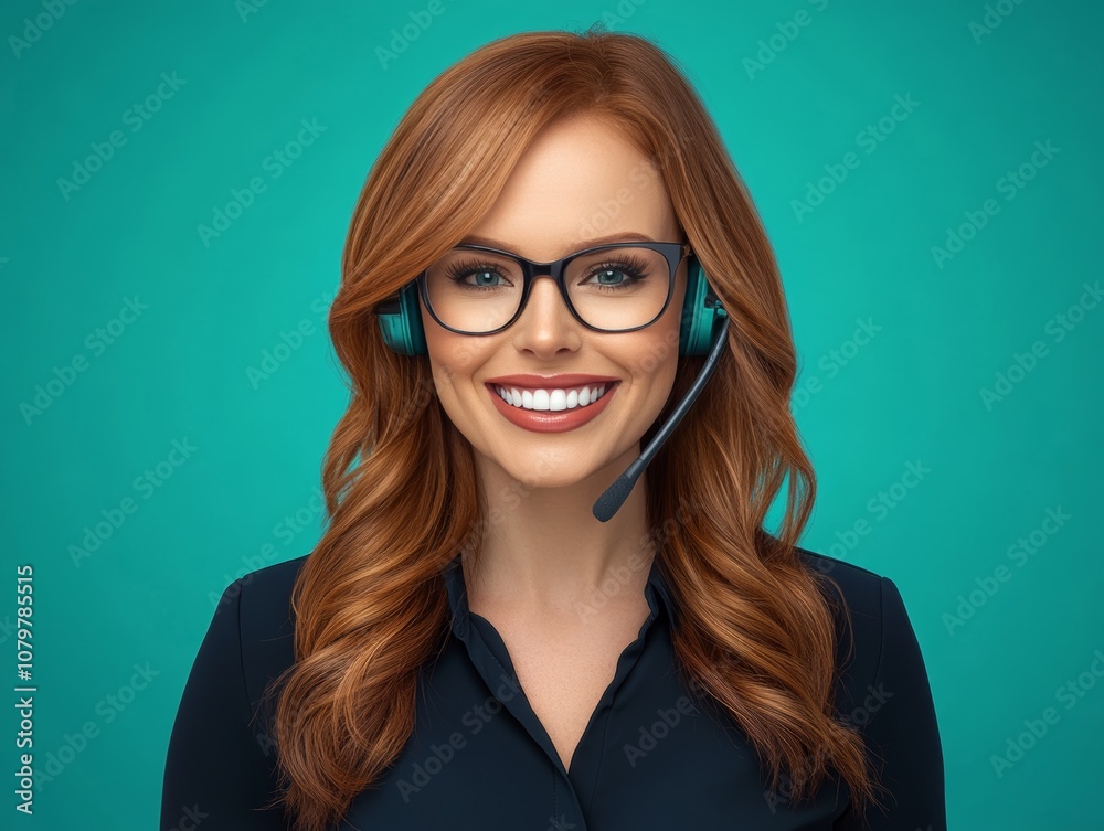 A smiling woman with red hair and glasses wearing a headset, representing customer support. A smiling woman with red hair and glasses wearing a headset, representing customer support.