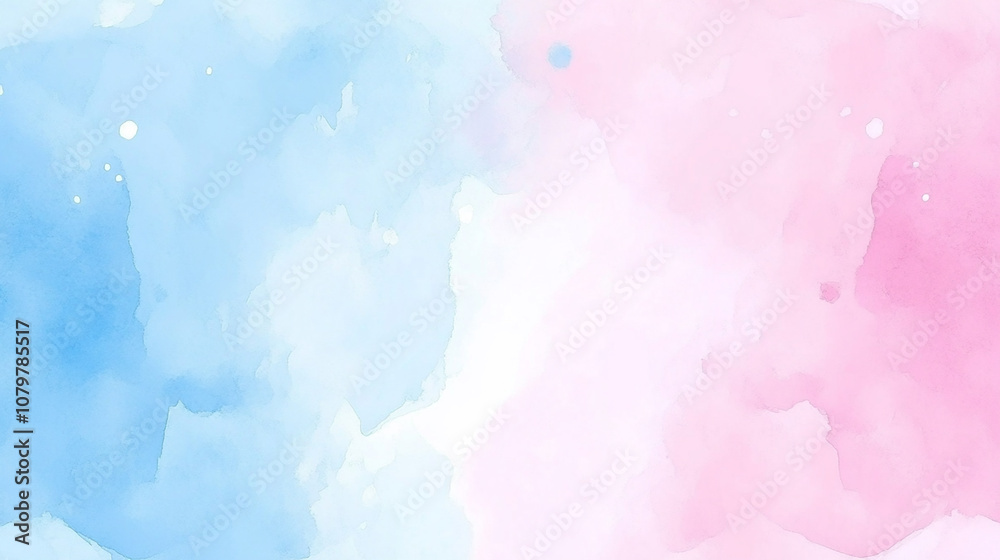 Abstract watercolor background in soft pink and blue with white speckles. Abstract watercolor background in soft pink and blue with white speckles.