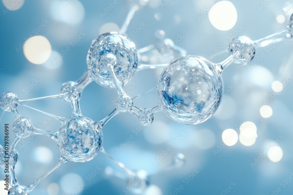 Abstract 3D Molecular Structure with Bokeh Background Abstract 3D Molecular Structure with Bokeh Background