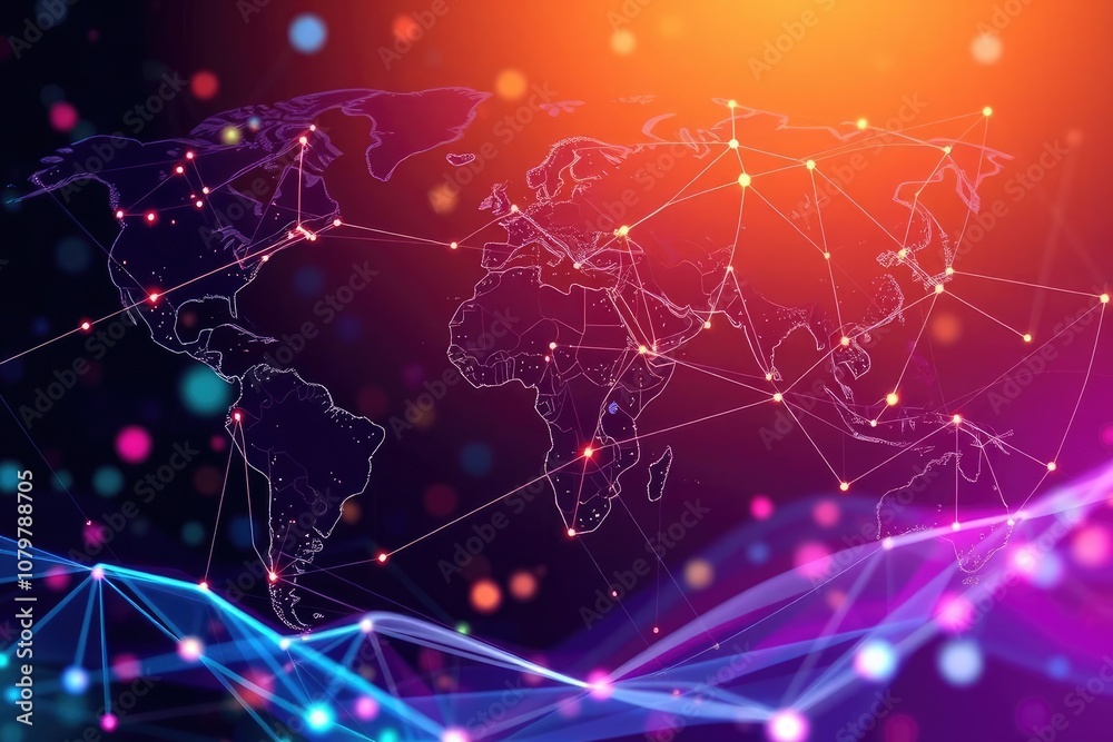 Obraz premium Global network map design