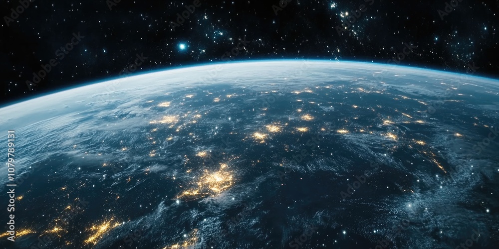 Fototapeta premium Earth from Space at Night