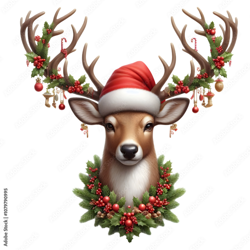 High-Quality Realistic Christmas Reindeer PNG - Perfect for Holiday Designs and Festive Graphics