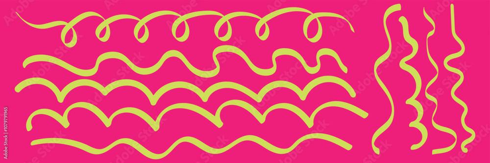 Hand drawn strikethrough, highlight markers, swirl, arrows and squiggles lines asset. Crosses, curved and trendy scribble brush strokes. Isolated vector illustration.