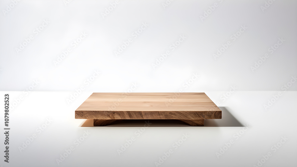 Rectangular wooden stand on a white background Rectangular wooden stand on a white background
