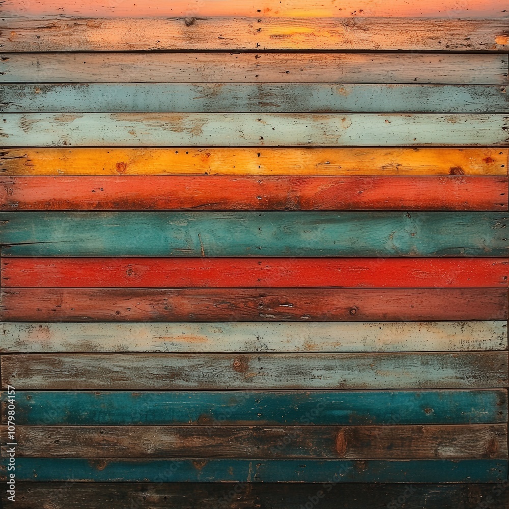 Vibrant wooden planks in various colors Vibrant wooden planks in various colors