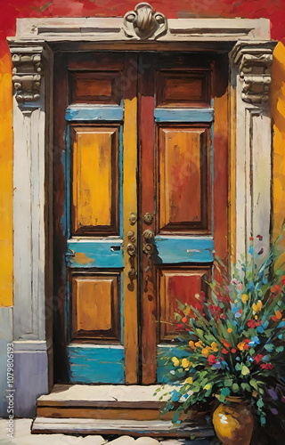old wooden door