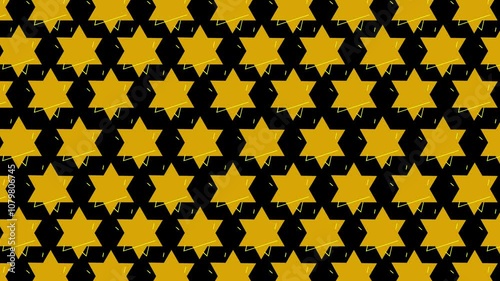 Animated background with six-pointed yellow stars. Looped video