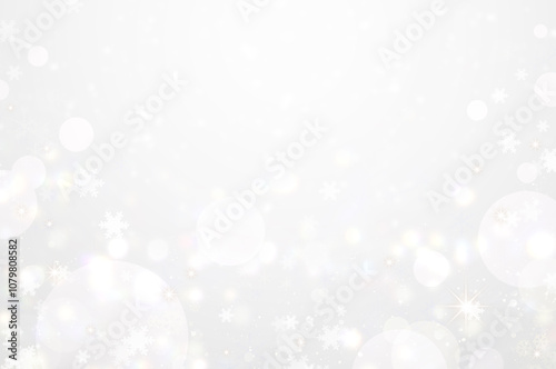 キラキラ雪背景 グレー 冬 幻想的