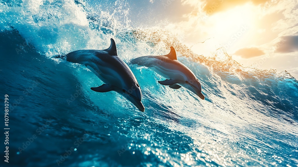 Fototapeta premium dolphin jumping in water