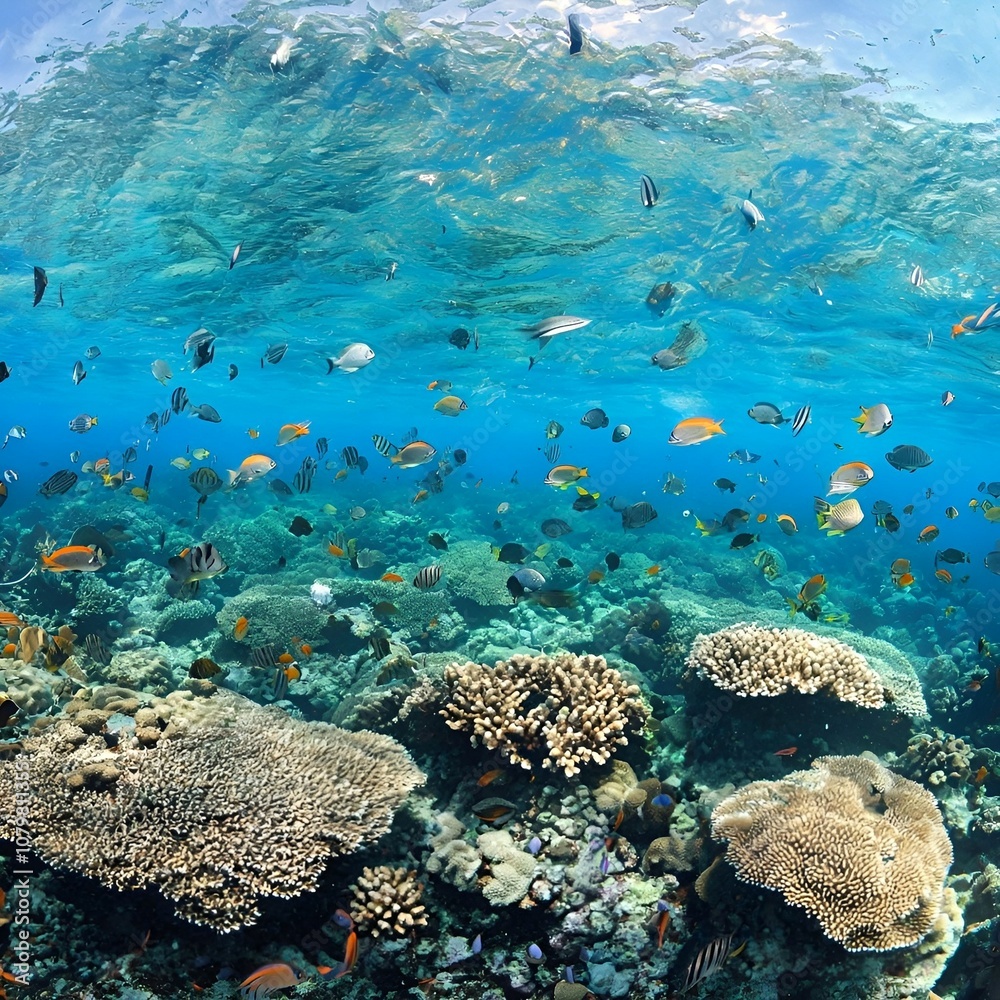 Fototapeta premium Beautiful sea and beautiful fishes like a world made up of the most beautiful fishes and coral reefs in the ocean